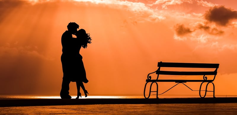 Romantic couple at sunset